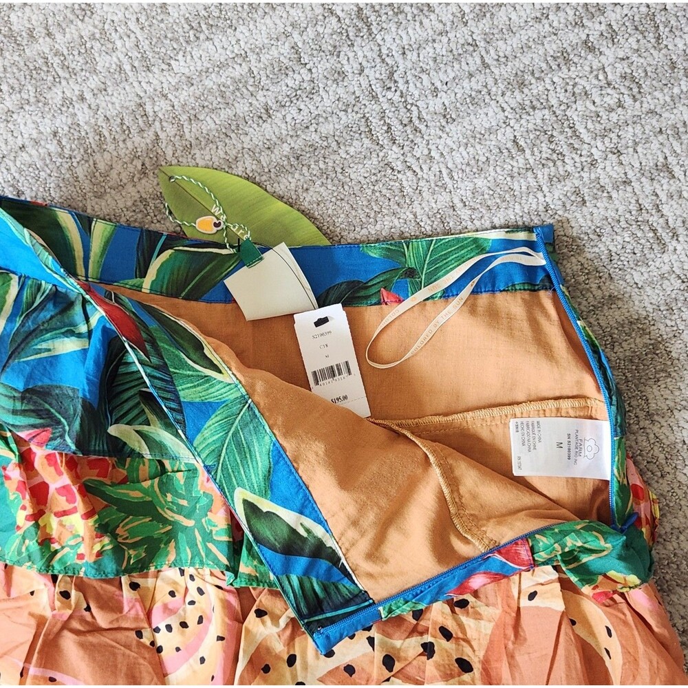FARM Rio Tropical Mixed Prints Multi-Layered Midi Skirt size M - Picture 9 of 11